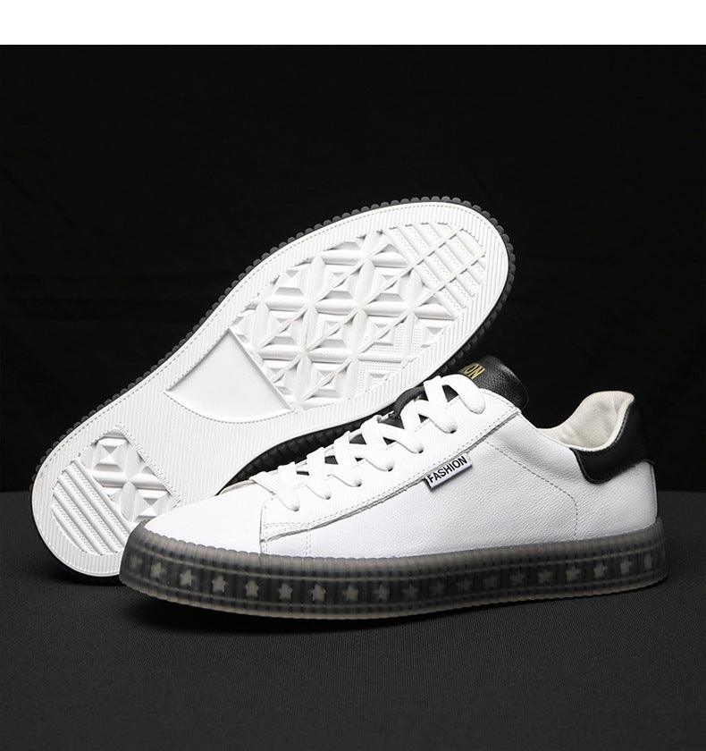 Sports Casual Cowhide Rubber Sole Shoes