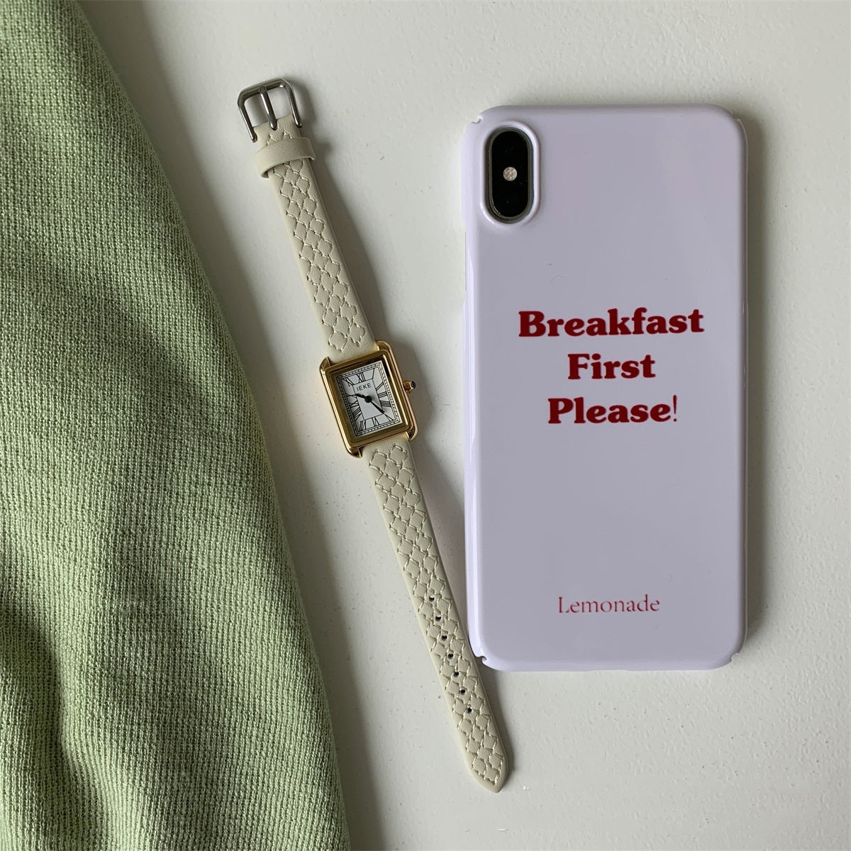 Simple Roman Rectangular Leather Watch Women