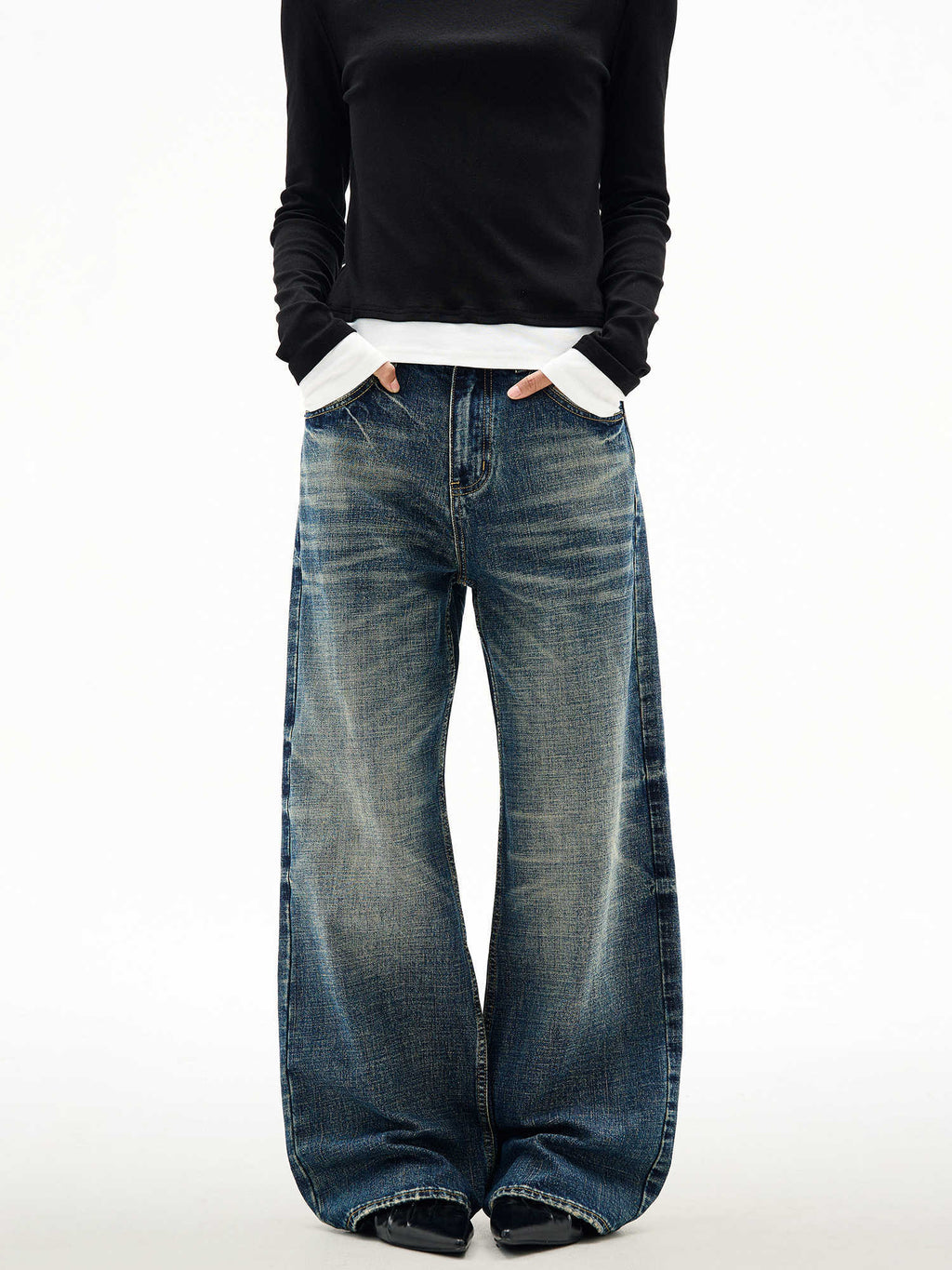 Wide Leg Jeans Men's Spring And Autumn Straight Loose Trousers