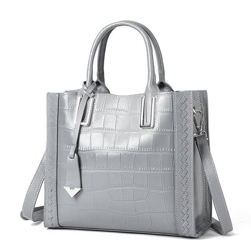 Pattern Woven Handbag Women Leather Handbags