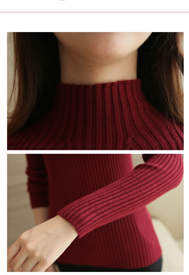 Core-spun Half Turtleneck Sweater Women Pullover Sweater