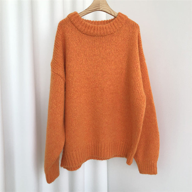 Candy Color Loose Sweater Women