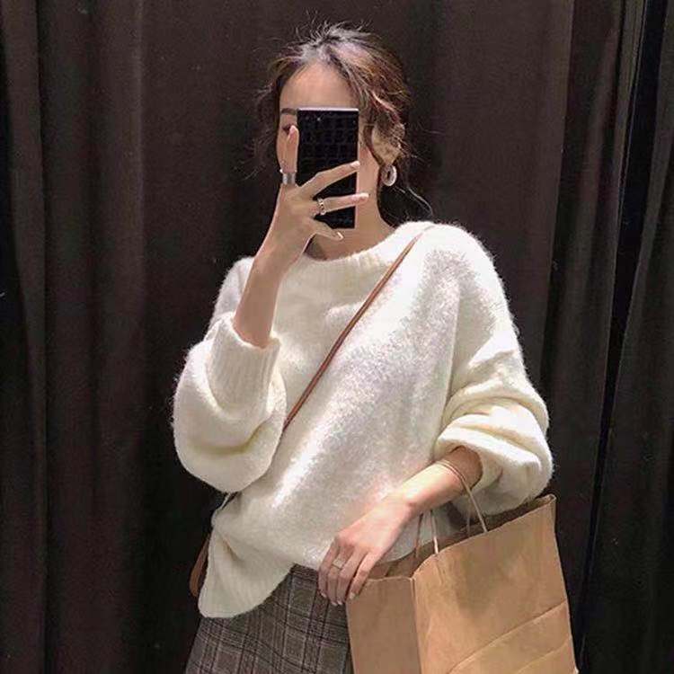 Candy Color Loose Sweater Women