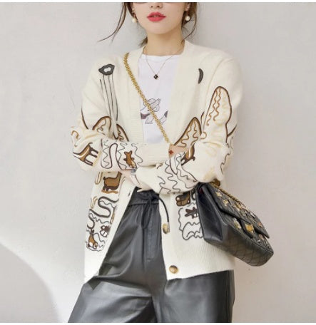 Single-breasted Sweater Cardigan Jacket Women