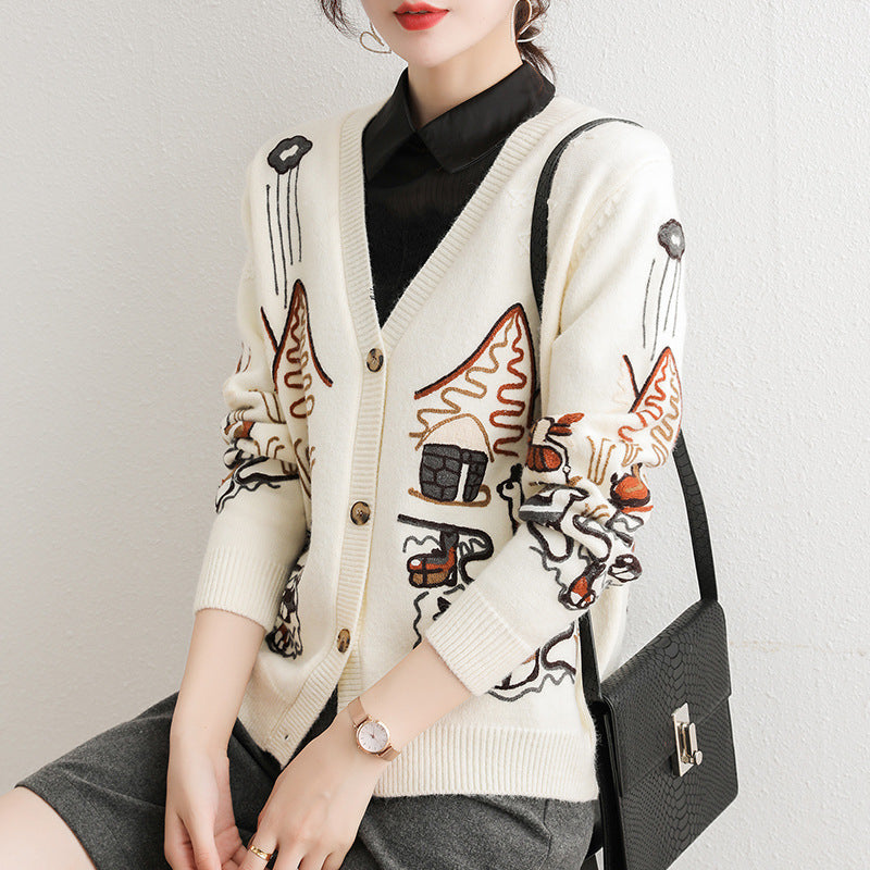 Single-breasted Sweater Cardigan Jacket Women