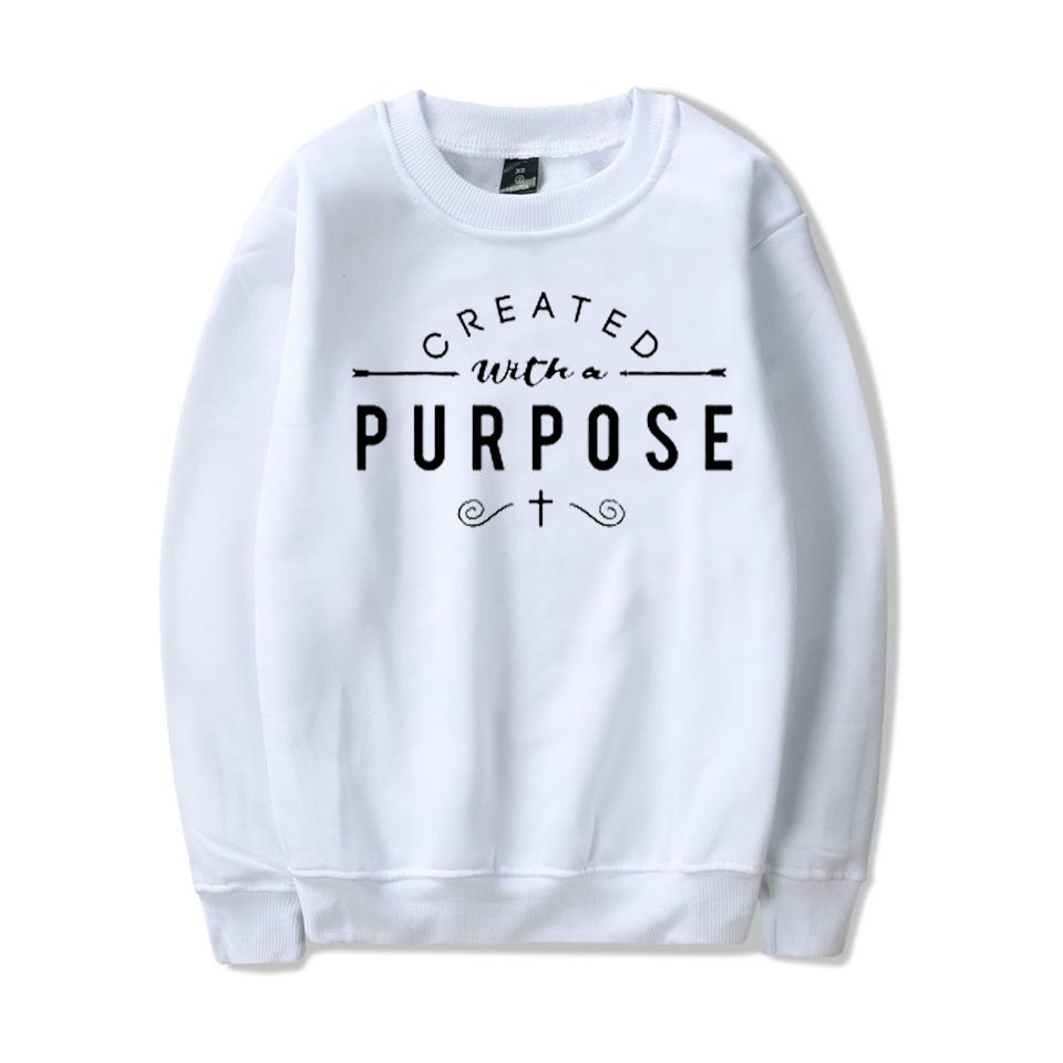 Letter print fleece sweater women