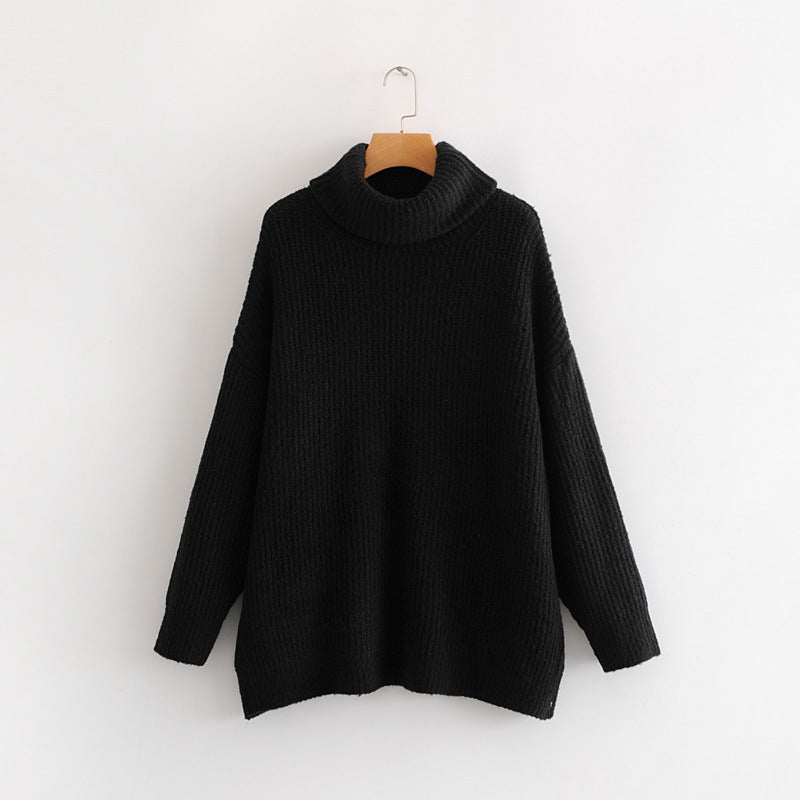 Turtleneck sweater women European style loose knit sweater