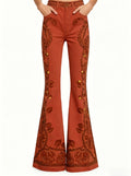 Fashionable Printed Flared Pants