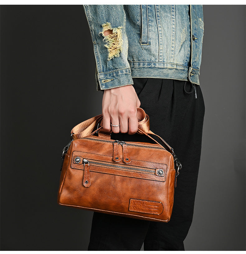 Men's Real-leather Bag Trendy New Men
