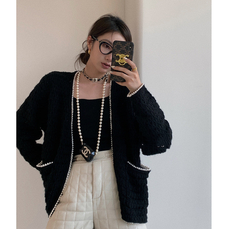 Pearl Decorated Cardigan Sweater Women
