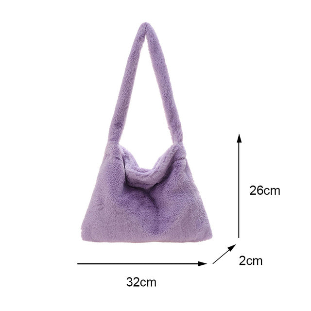 Portable Plush Handbag For Women