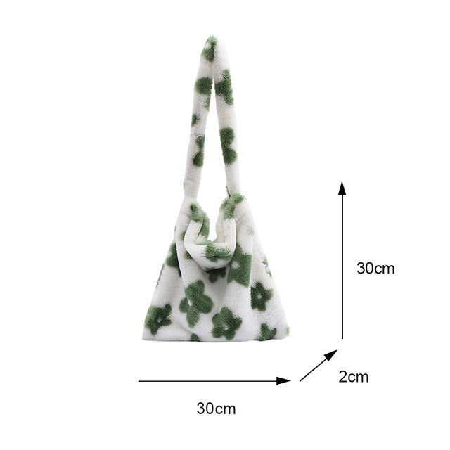 Portable Plush Handbag For Women