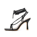 Lace-up stiletto heels