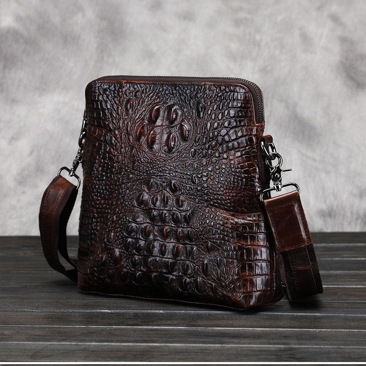 Leather Shoulder Bag Casual Waxed Cowhide Men
