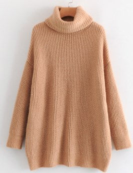 Turtleneck sweater women European style loose knit sweater