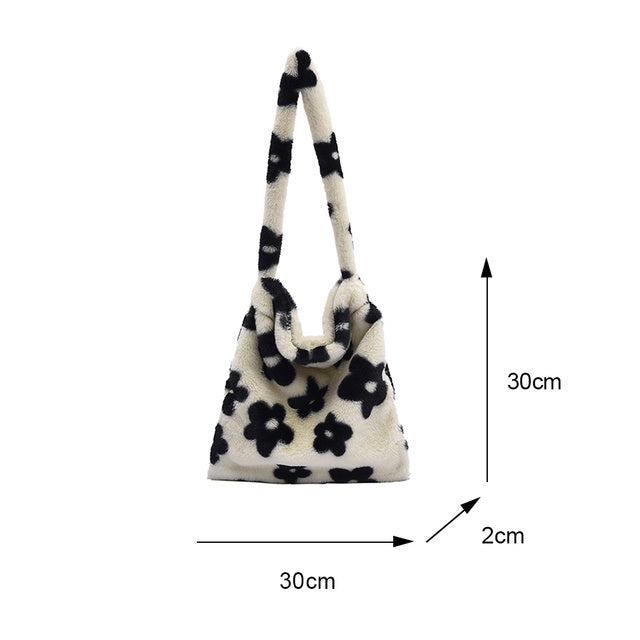 Portable Plush Handbag For Women