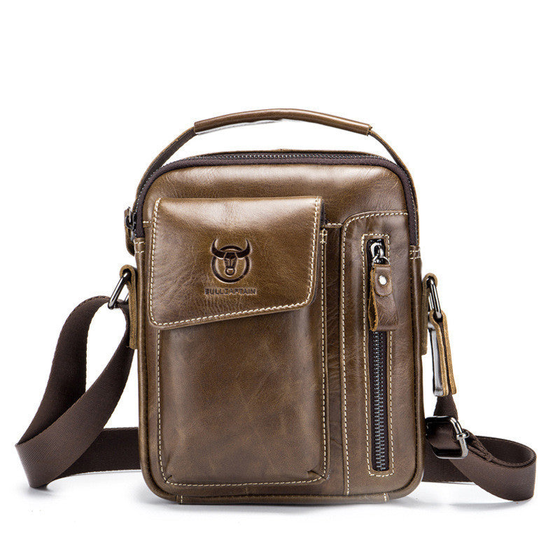 First Layer Cowhide Shoulder Messenger Bag Men