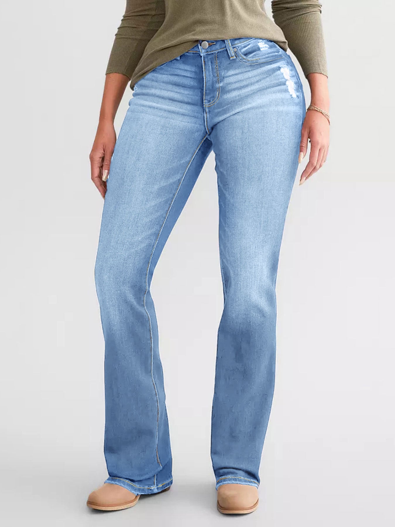 Ladies New Jeans Stretch Slim Ripped