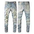 Vintage Paint Broken Holes Pants Men's Jeans