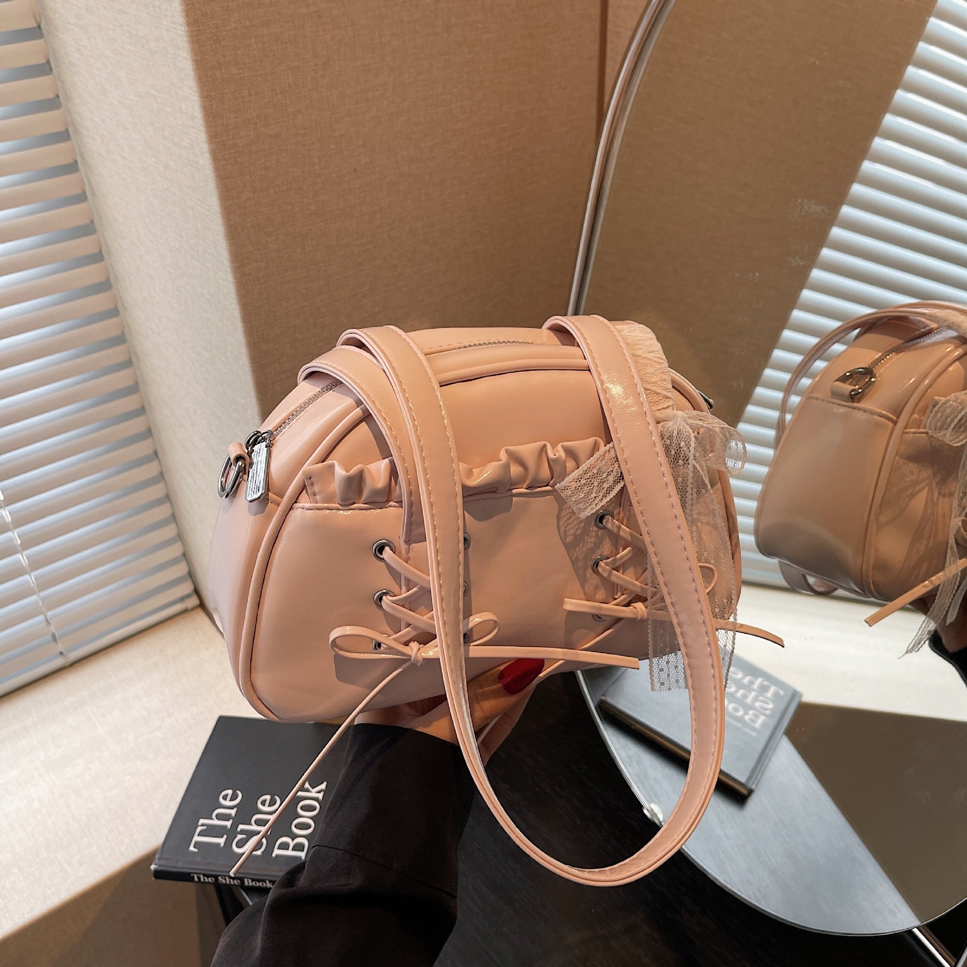 Fashion Personality Bandage Bow Handbag For Women