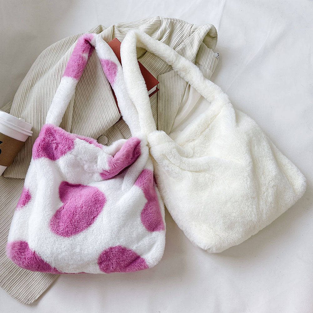 Portable Plush Handbag For Women