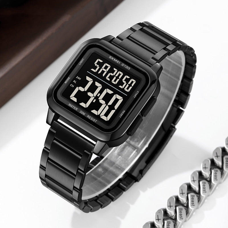 Fashion Trend Luminous Square Electronic Waterproof Watch