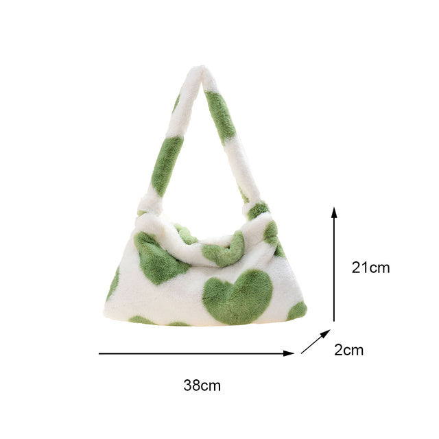 Portable Plush Handbag For Women