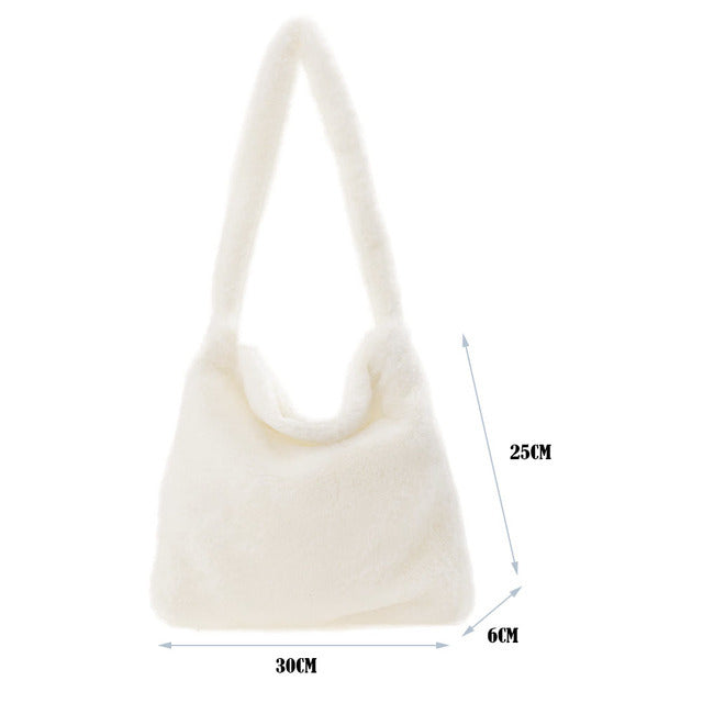 Portable Plush Handbag For Women