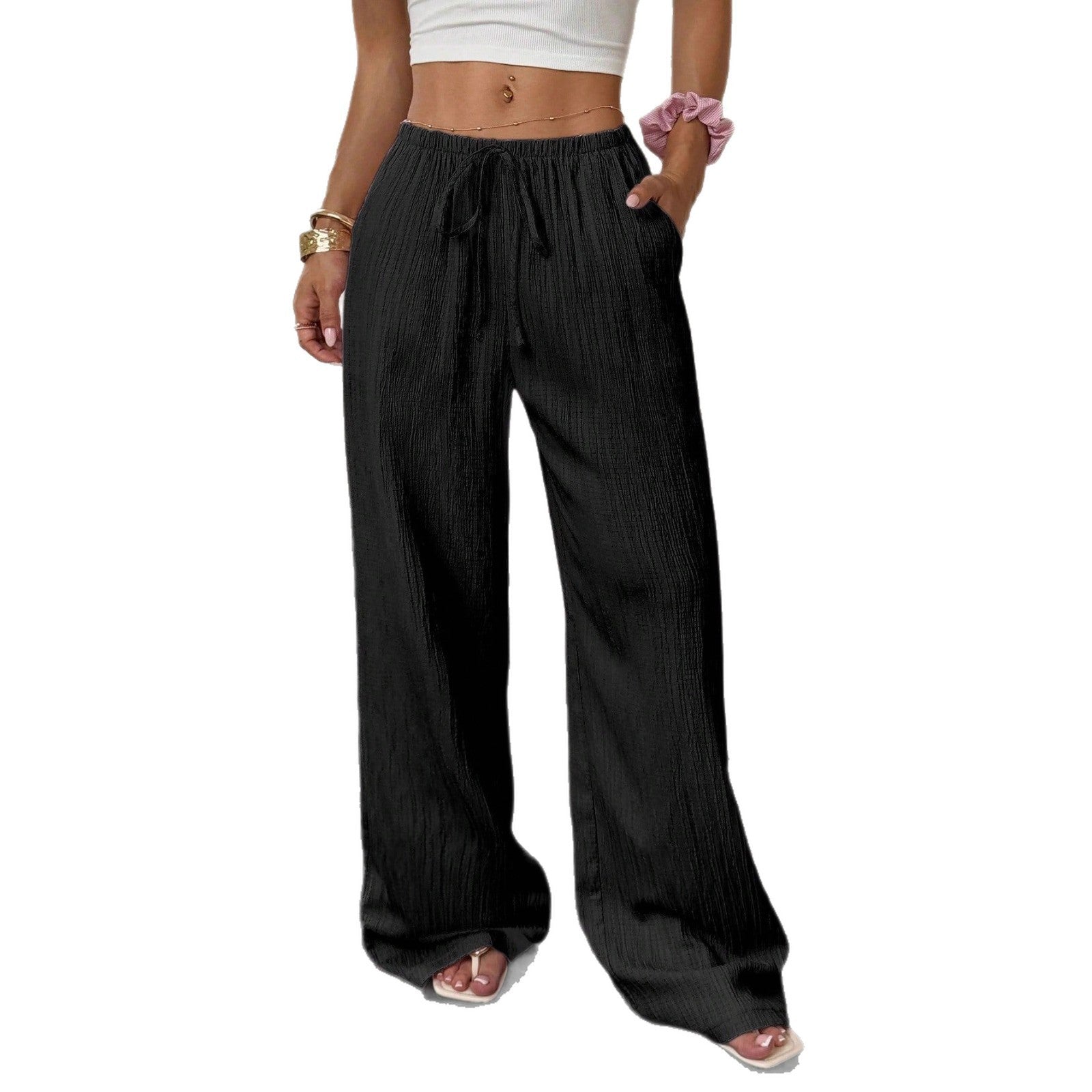 All-matching Lace-up Waist Trimming Fashion Casual Women's Trousers