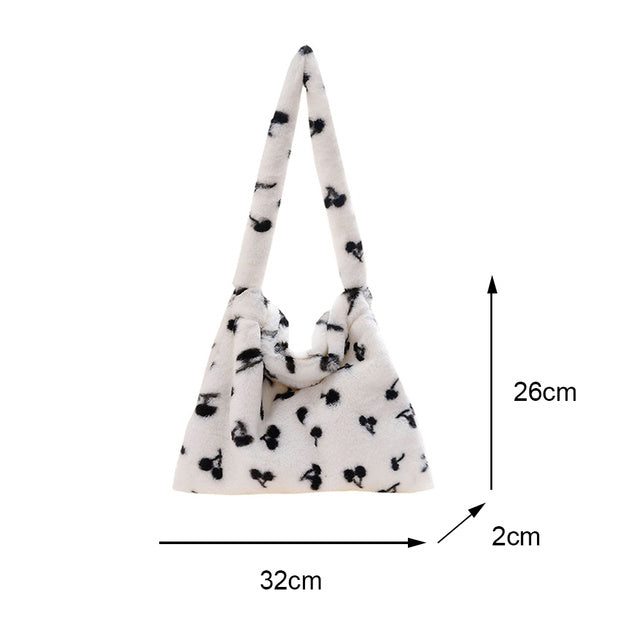 Portable Plush Handbag For Women