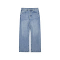 Washed Distressed A- Line Loose Straight Jeans