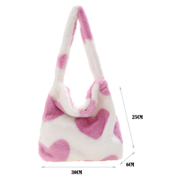Portable Plush Handbag For Women