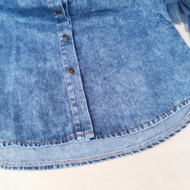 Frayed denim jacket women