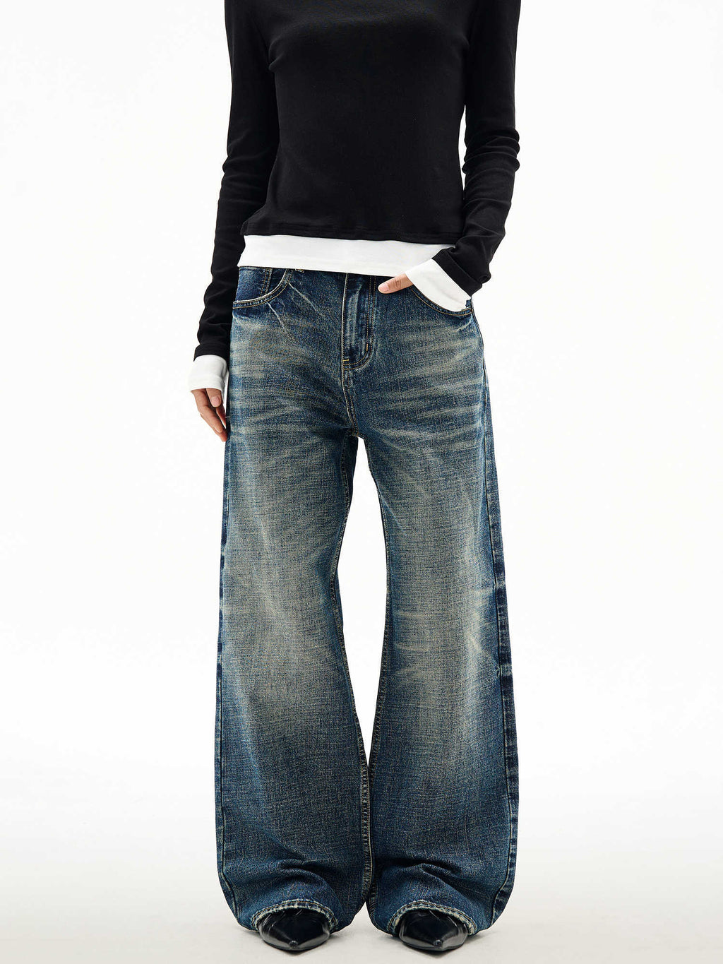 Wide Leg Jeans Men's Spring And Autumn Straight Loose Trousers