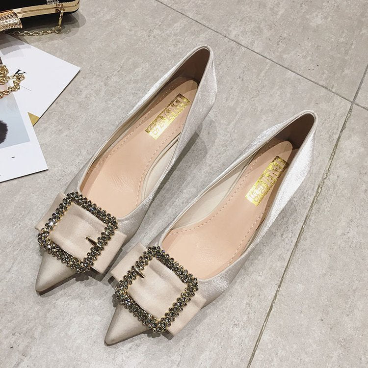 Satin Girly Stiletto Pointed High Heels