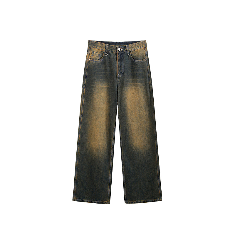 Men's Clothing Street Three-dimensional Cutting Worn Jeans