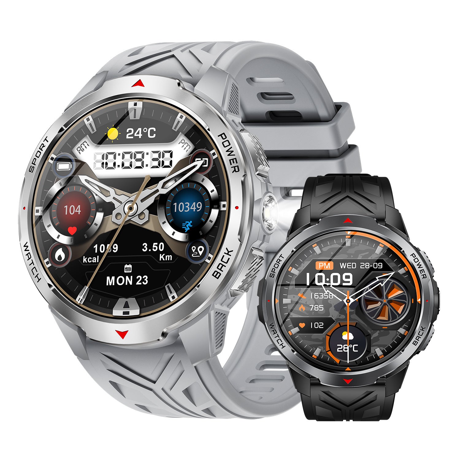 Smart Watch Compass Flashlight Large Battery Sports Record