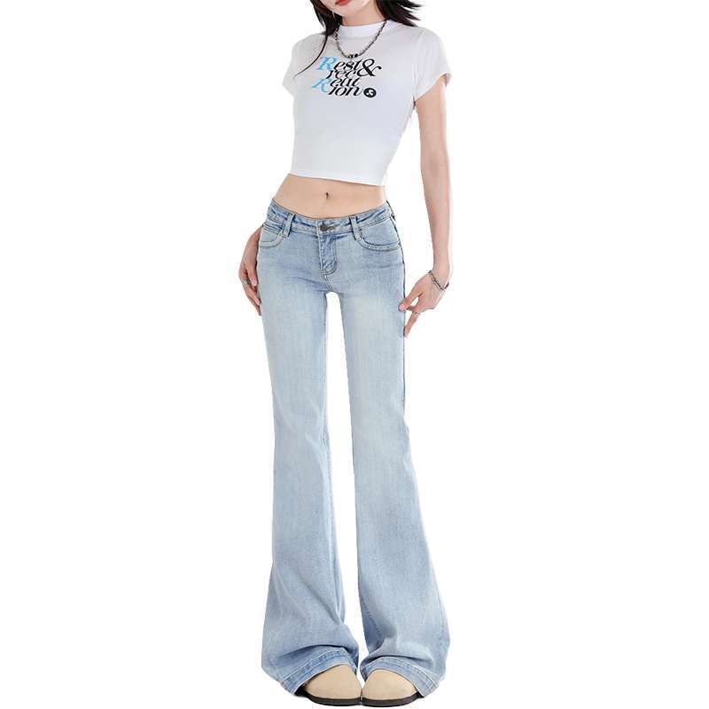 American Retro Low Waist Hot Girl Bell-bottom Pants Slim Fit Slimming