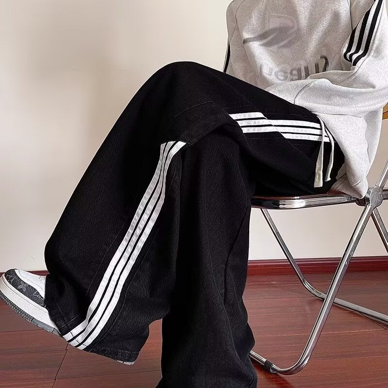 Spring And Autumn New Men's Hong Kong Style Trendy Brand Loose Casual Wide-leg Pants