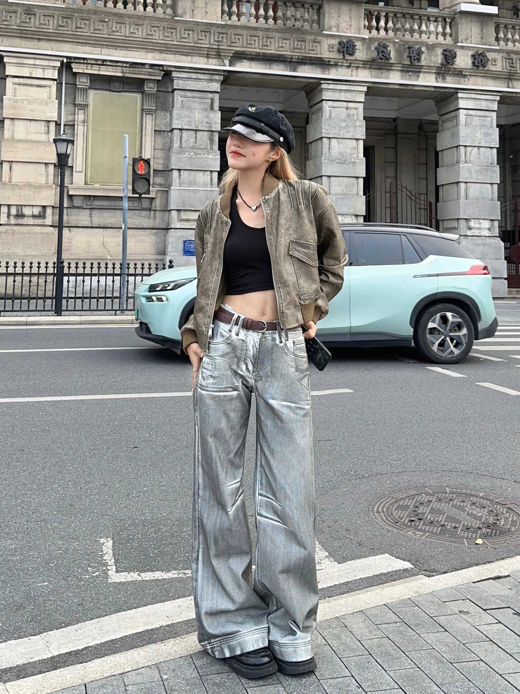 American Retro Rubbing Color To Make Old Straight Jeans