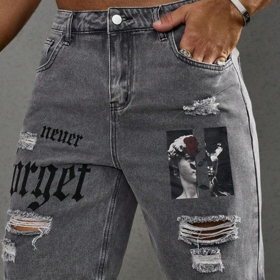 Men's Letter Printed Do The Old Cowboy Shorts