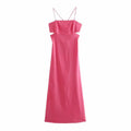 Europe And America Versatile Women''s Summer New Split Design Dress