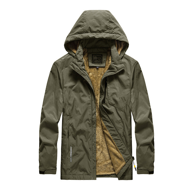 Jacket Men Plus Fleece Thick Casual Jacket Coat Youth