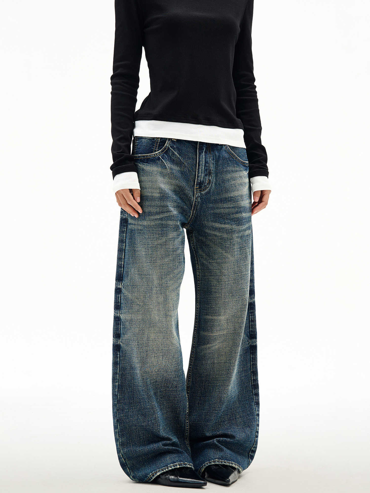 Wide Leg Jeans Men's Spring And Autumn Straight Loose Trousers