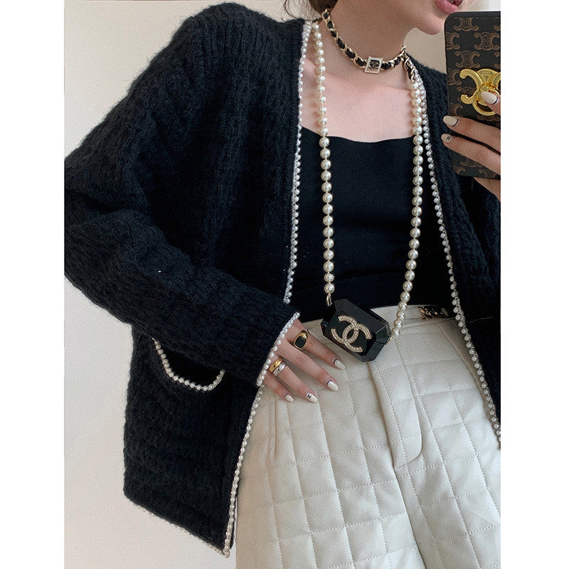 Pearl Decorated Cardigan Sweater Women