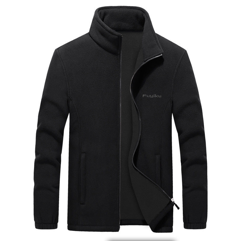 Men's Jacket Men's Fall Winter Casual Fleece Jacket Men