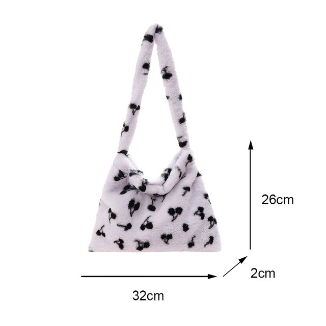 Portable Plush Handbag For Women