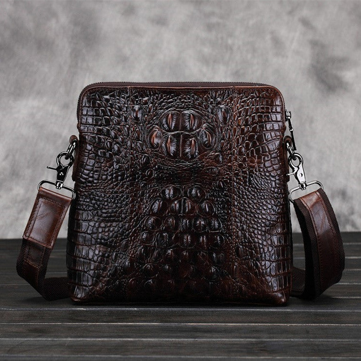 Leather Shoulder Bag Casual Waxed Cowhide Men