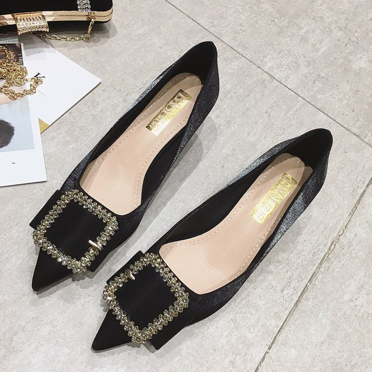 Satin Girly Stiletto Pointed High Heels