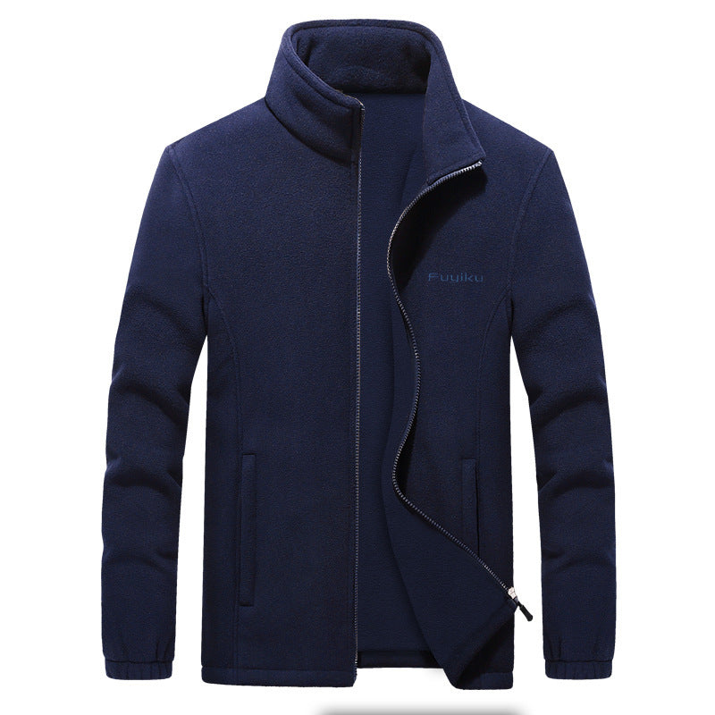 Men's Jacket Men's Fall Winter Casual Fleece Jacket Men